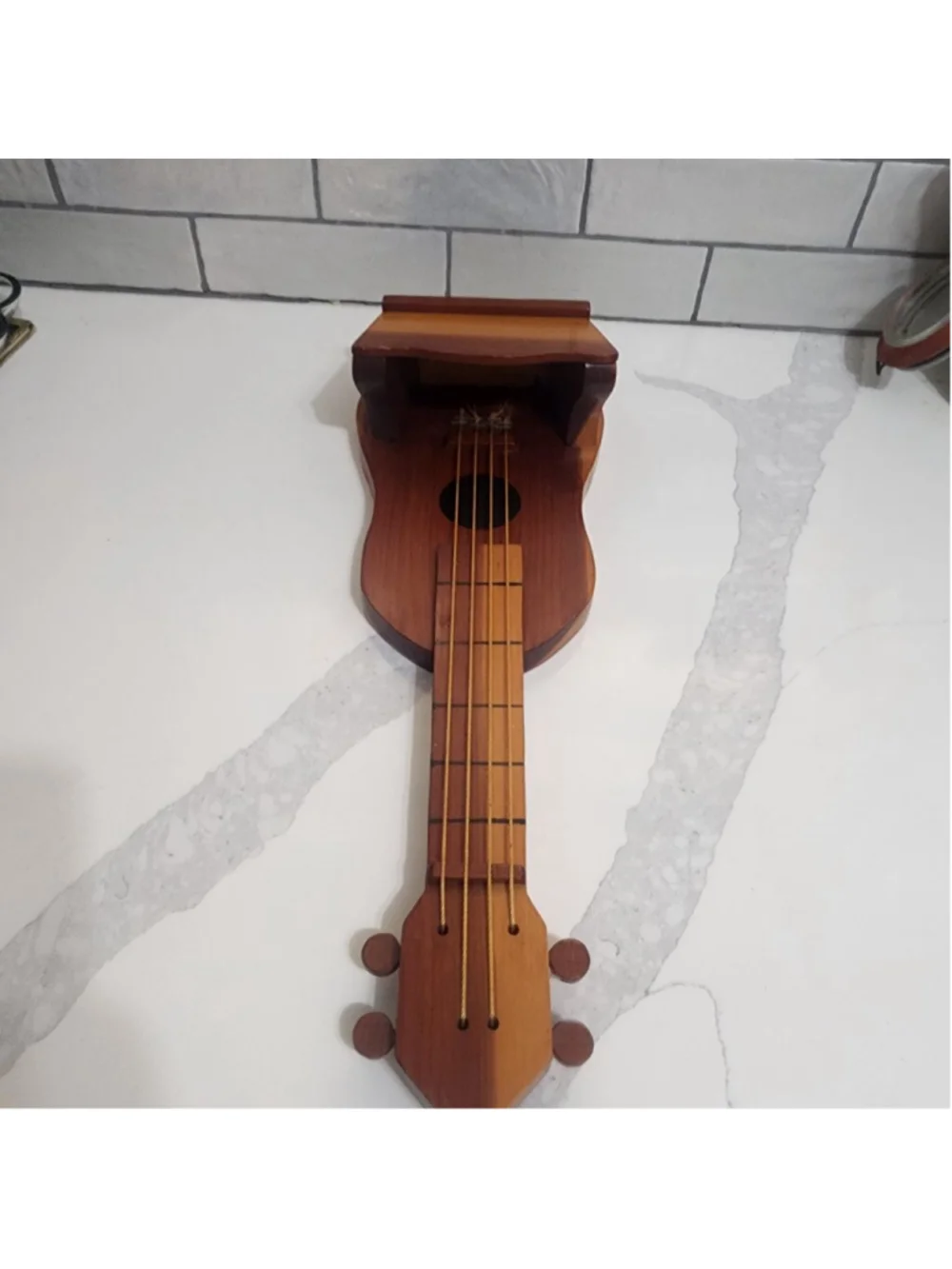 Guitar Wood Shaped Wall Decor Display Shelf.